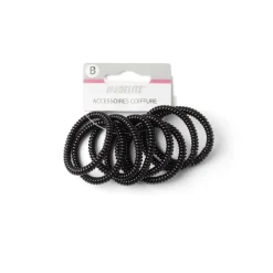 Lot de 8 élastiques à cheveux spirale caoutchouc noir < Gifi Clearance