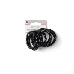 Lot de 8 élastiques à cheveux spirale caoutchouc noir < Gifi New