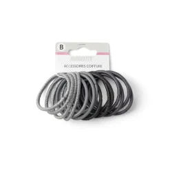 Lot de 15 élastiques sans métal gris et noir < Gifi New