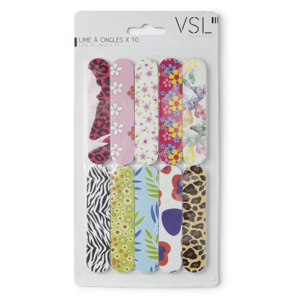 Lot de 10 limes à ongles à motifs L11x4cm < Gifi Online