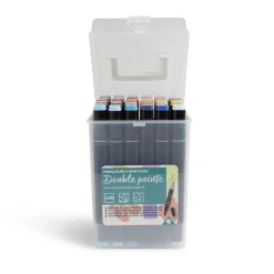 Lot de 36 marqueurs à base d'eau double pointe plastique noir + 3 ans