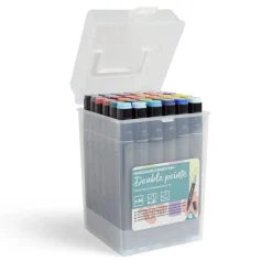 Lot de 36 marqueurs à base d'eau double pointe plastique noir + 3 ans