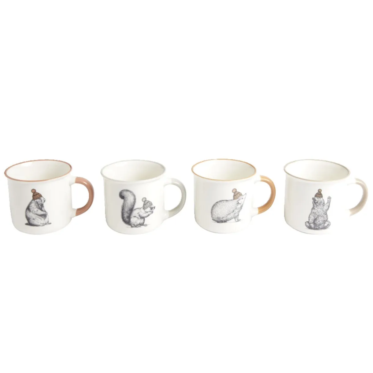 Lot de 4 mugs animaux 33,5cl < Gifi Online