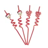 Lot de 4 pailles Disney spirale plastique réutilisable rouge L26,5cm < Gifi Outlet