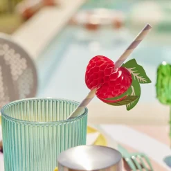 Lot de 12 pailles en papier design fruit < Gifi