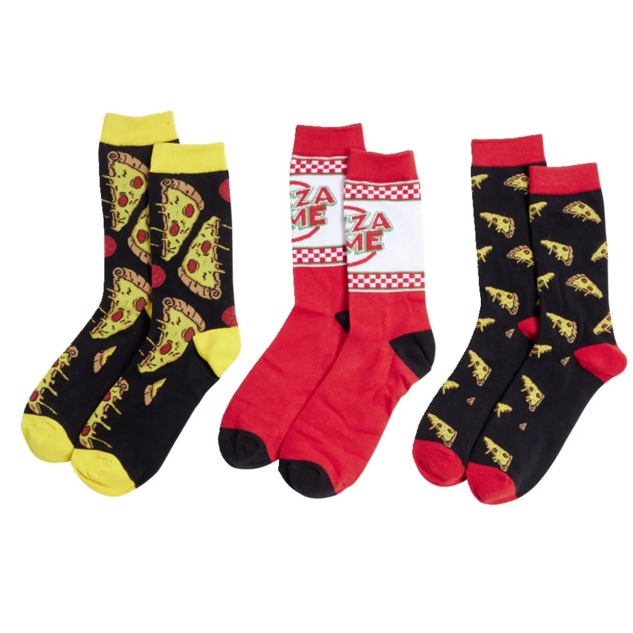 Lot de 3 paires de chaussettes mixtes design pizza 39/42