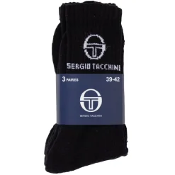 Lot de 3 paires de chaussettes Sergio Tacchini coton noir