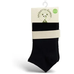 Lot de 2 paires de socquettes 36/40 en fibre de bambou noir < Gifi Clearance