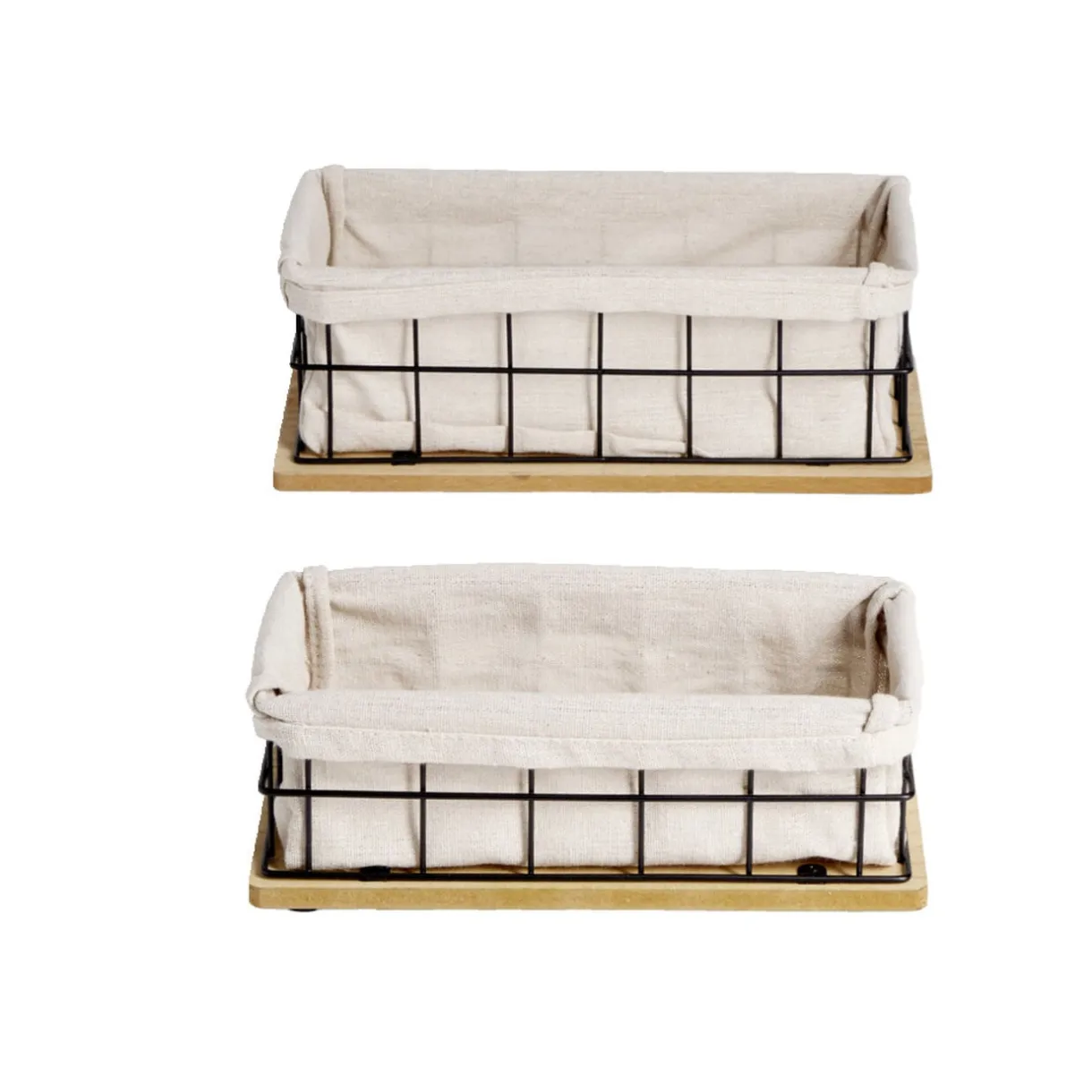 Lot de 2 panières métal et bois < Gifi Sale