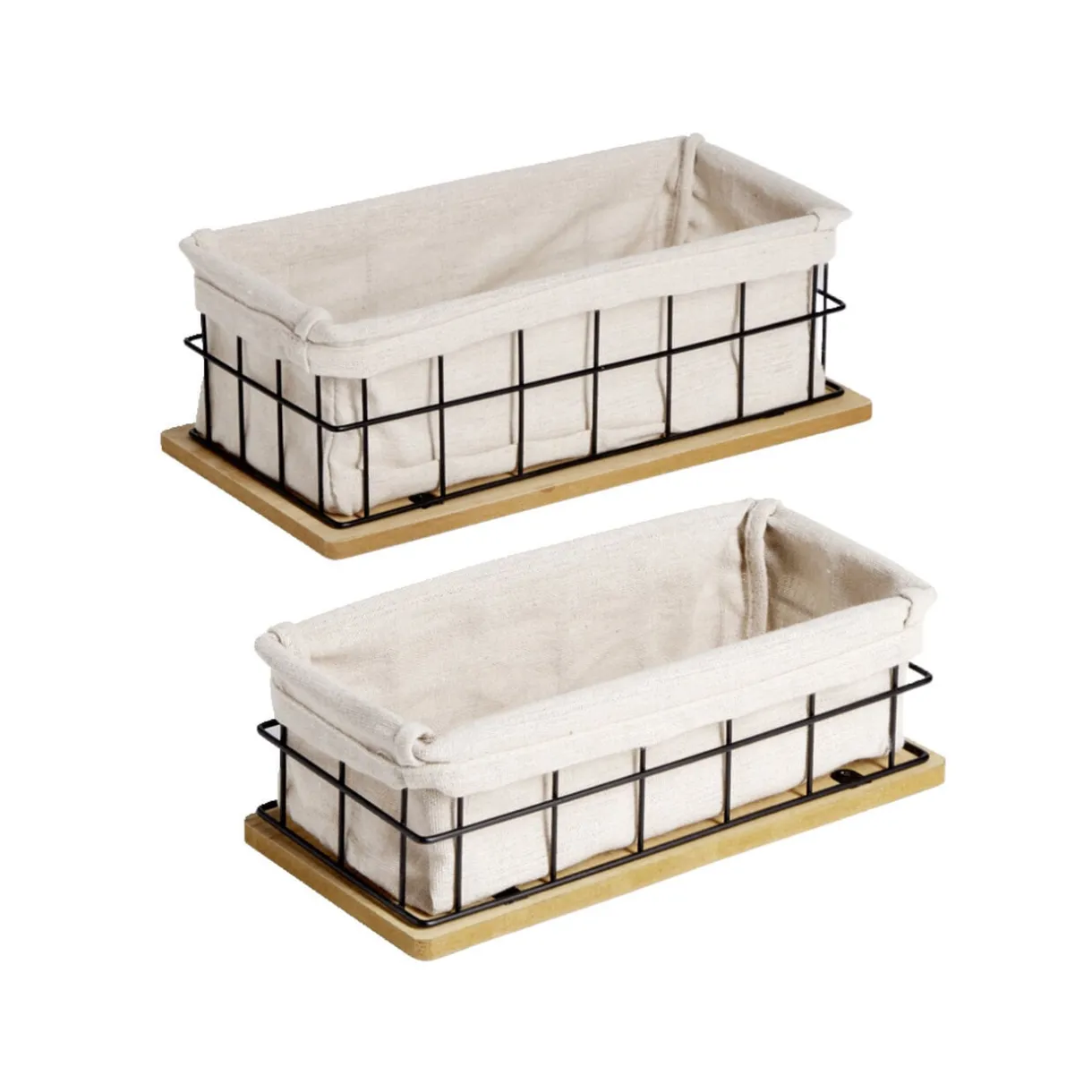 Lot de 2 panières métal et bois < Gifi Sale