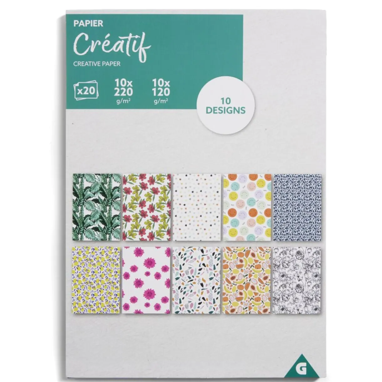 Lot de 20 papiers créatifs 10 designs - 4 modèles < Gifi Online