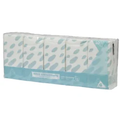 Lot de 10 paquets de mouchoirs en papier à 3 plis blanc