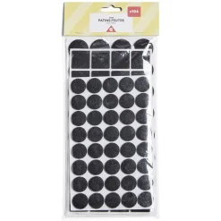 Lot de 104 patins en feutre noir - 3 tailles
