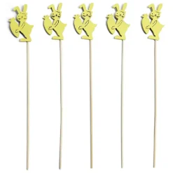 Lot de 5 pics en bois thème Pâques < Gifi Online