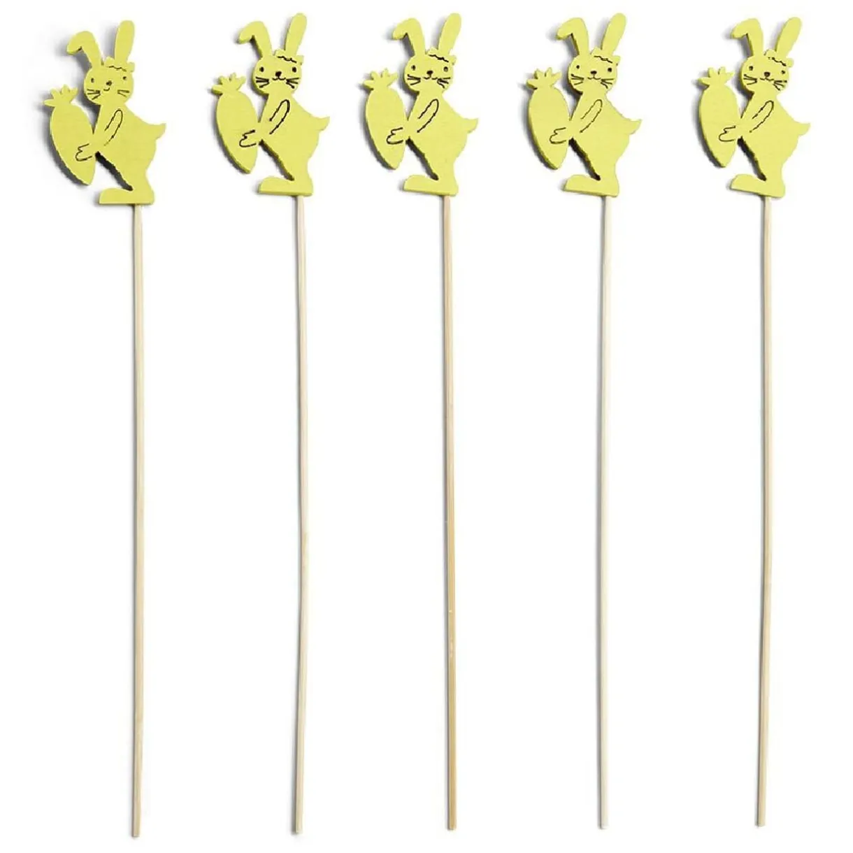 Lot de 5 pics en bois thème Pâques < Gifi Online