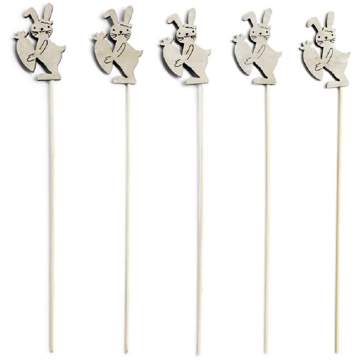 Lot de 5 pics en bois thème Pâques < Gifi Online