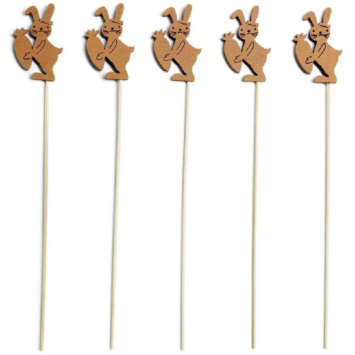 Lot de 5 pics en bois thème Pâques < Gifi Online