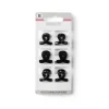 Lot de 6 pinces à cheveux effet noué plastique noir brillant 2cm