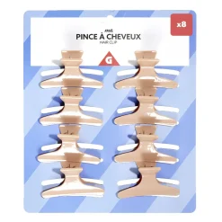 Lot de 8 pinces à cheveux noir ou rose - 2 coloris