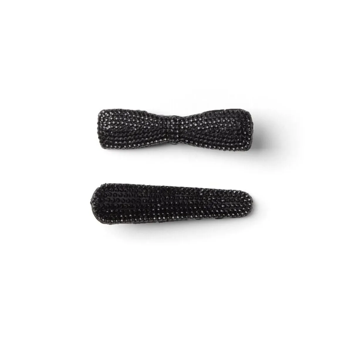 Lot de 2 pinces à cheveux plates crocodile à strass noir < Gifi Hot