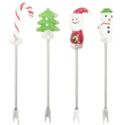 Lot de 4 piques à apéritif décor Noël H8cm < Gifi Best