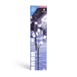 Lot de 2 piques lumineux à planter 5 tiges étoile LED blanc froid H38cm