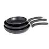 Lot de 3 poêles tous feux sauf induction aluminium noir Ø20/24/26cm