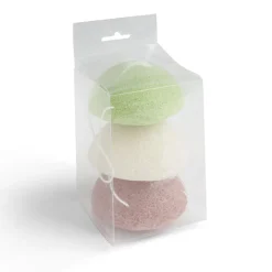 Lot de 3 éponges konjac coeur vert beige marron < Gifi Hot