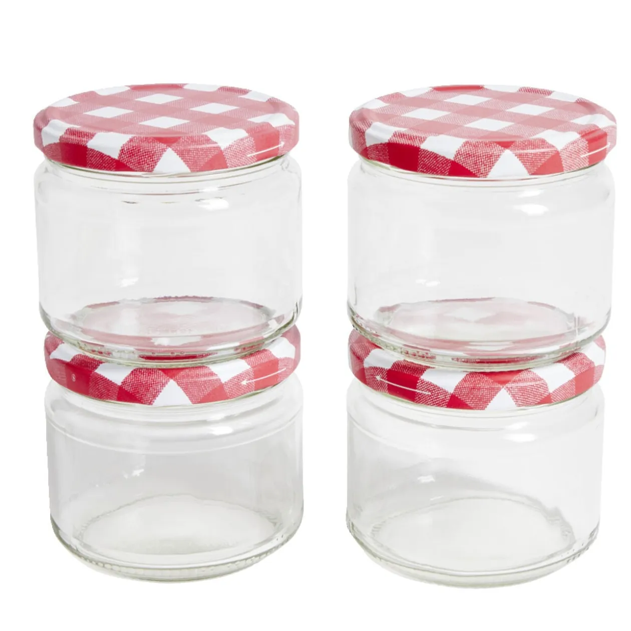 Lot de 4 pots à confiture acier et verre Ø7,5xH8,7cm