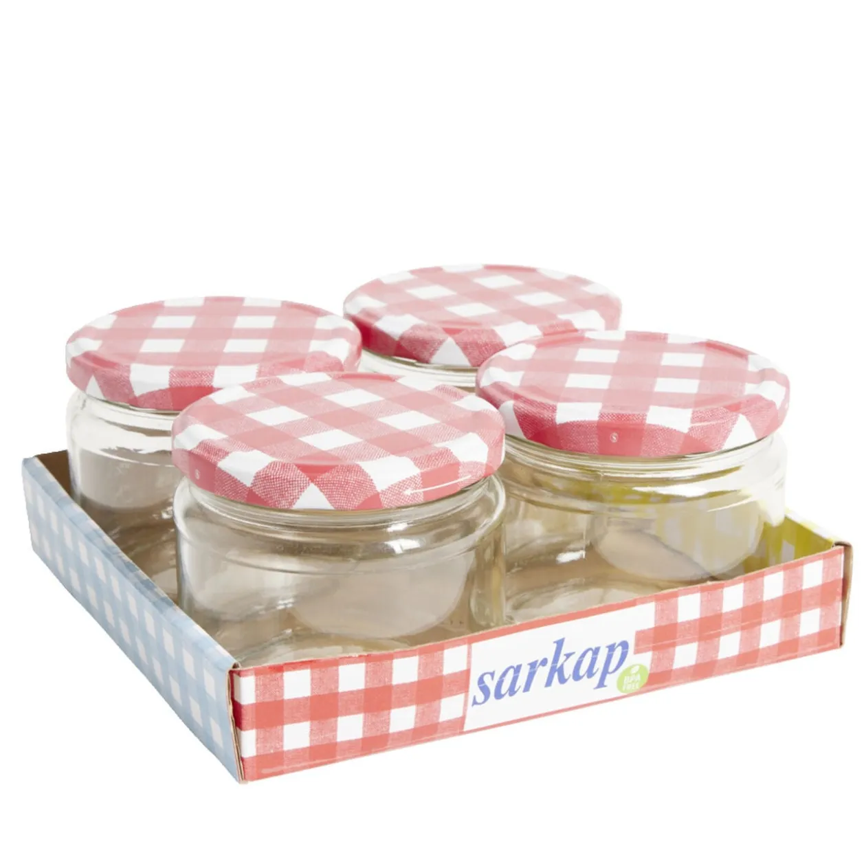 Lot de 4 pots à confiture acier et verre Ø7,5xH8,7cm