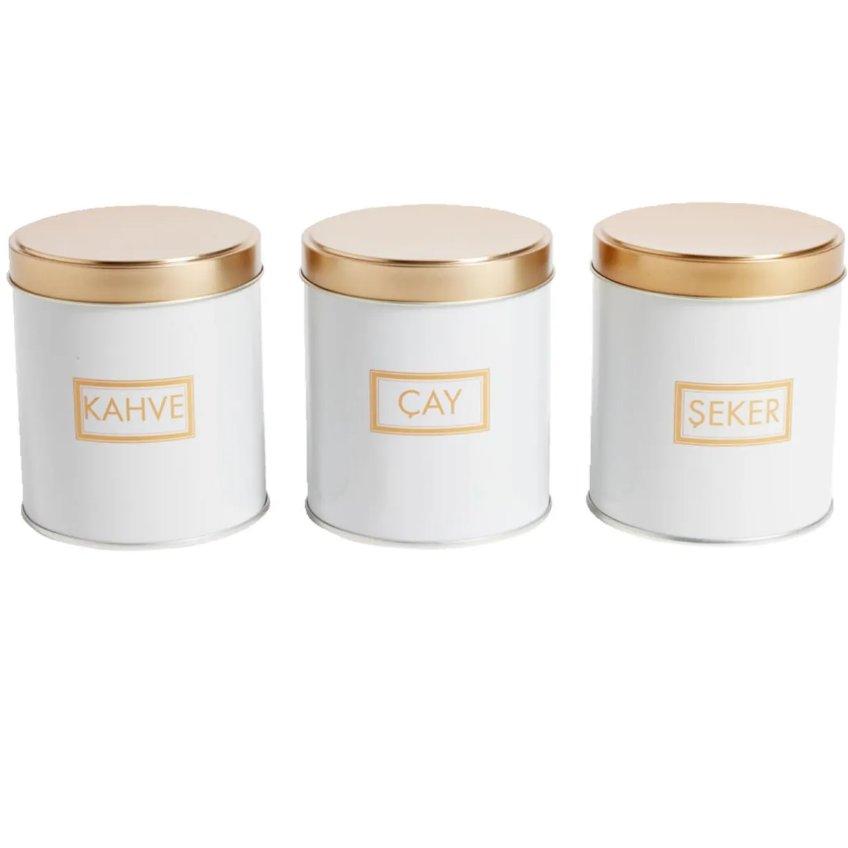 Lot de 3 pots à épices acier blanc et doré Ø9,9xH11,4cm < Gifi New