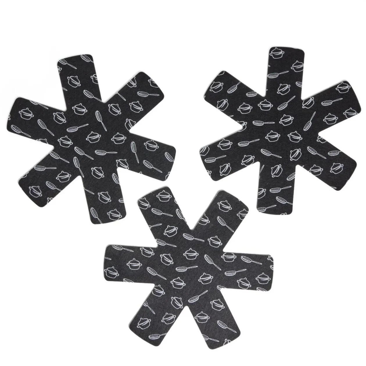 Lot de 3 protège-poêles Ø38cm polyester noir ou gris