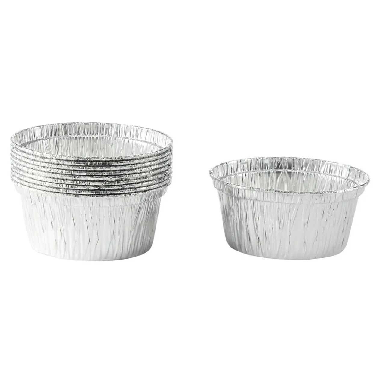 Lot de 10 ramequins 125ml aluminium Ø9xH6cm