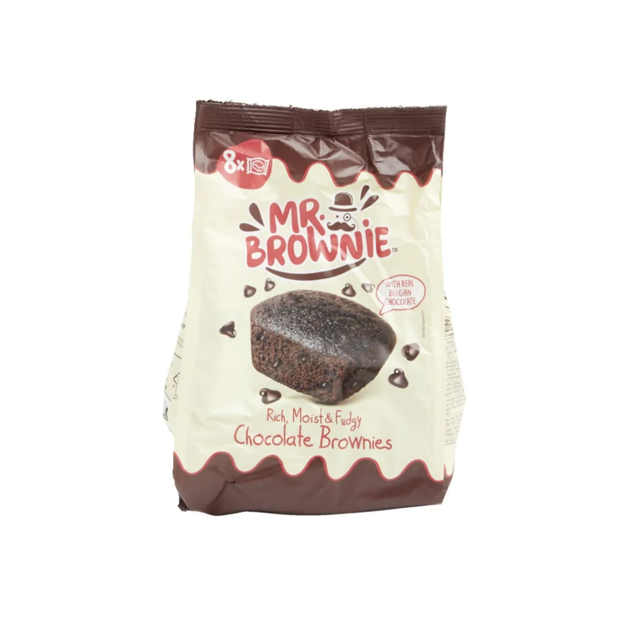 Lot de 8 sachets individuels Mr. Brownie chocolat belge 200g < Gifi