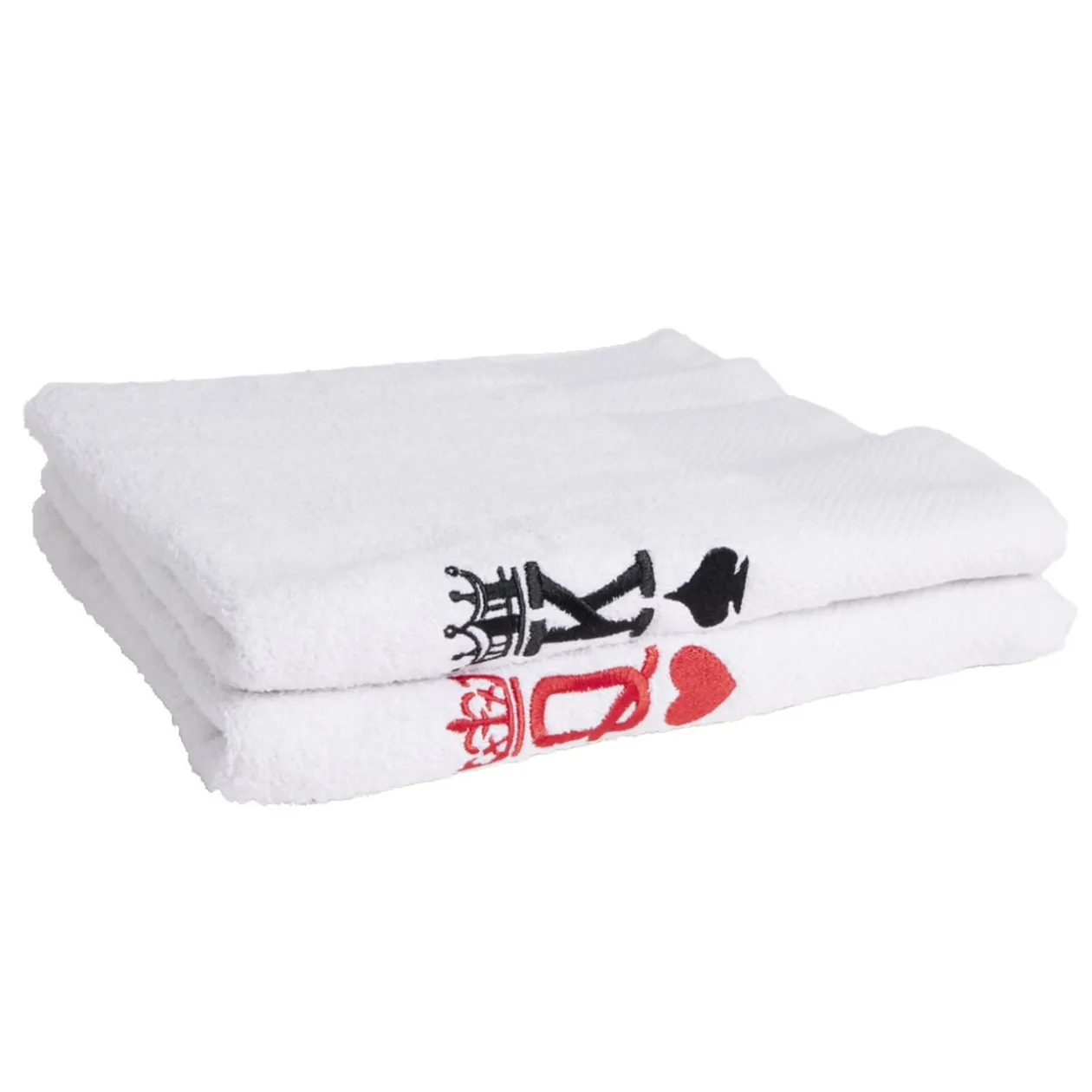 Lot de 2 serviettes brodées King et Queen 70xL130cm