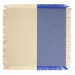 Lot de 4 serviettes de table carrées 35x35cm rebord frange