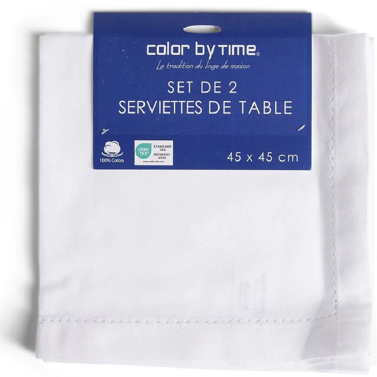 Lot de 2 serviettes de table coton 45x45cm - 4 coloris < Gifi Discount