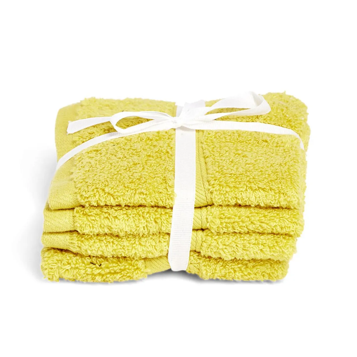 Lot de 4 serviettes invité coton jaune et noir 30x30cm < Gifi Outlet