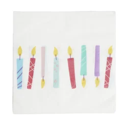Lot de 16 serviettes motif bougies papier 33x33cm