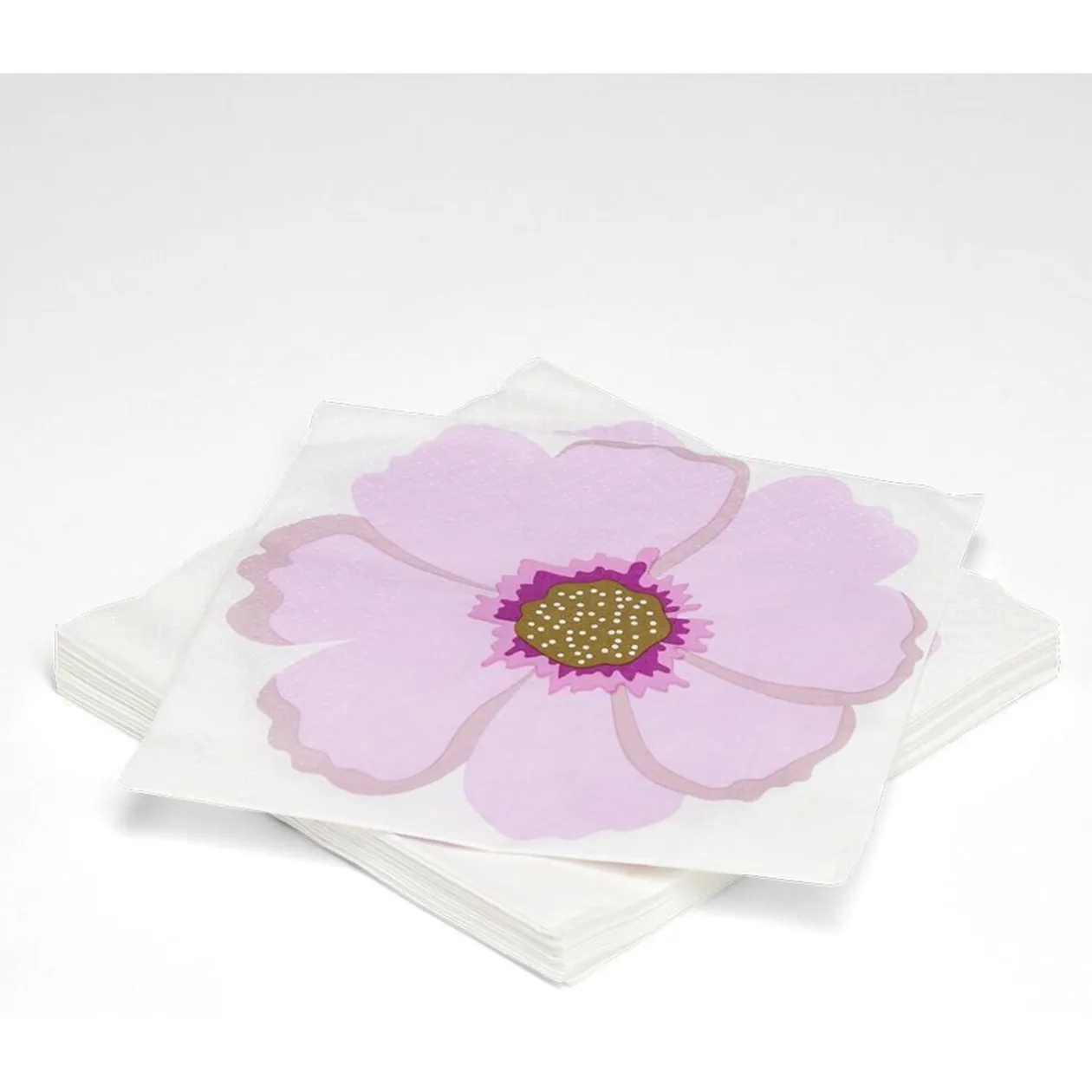 Lot de 16 serviettes motif fleur papier 33x33cm