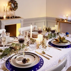 Lot de 4 sous-assiettes jetables bleues