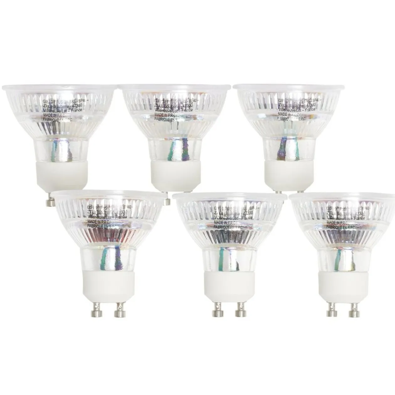 Lot de 6 spots LED en alu GU10 3,6W 450lm