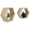 Lot de 2 étagères murales hexagonales en bois < Gifi Hot