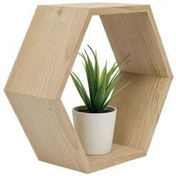 Lot de 2 étagères murales hexagonales en bois < Gifi Hot