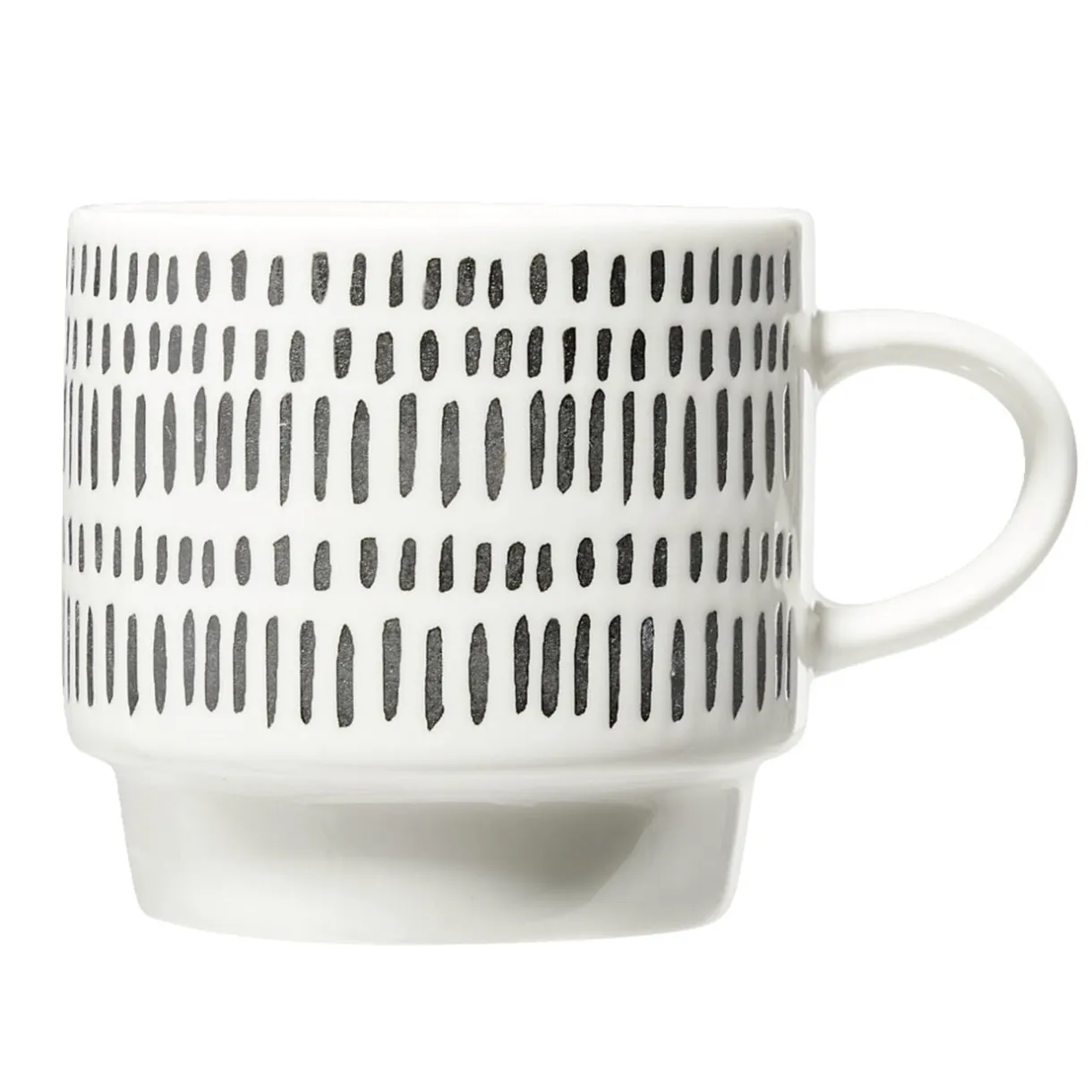 Lot de 4 tasses empilables 20cl porcelaine blanc et noir avec support métal < Gifi New