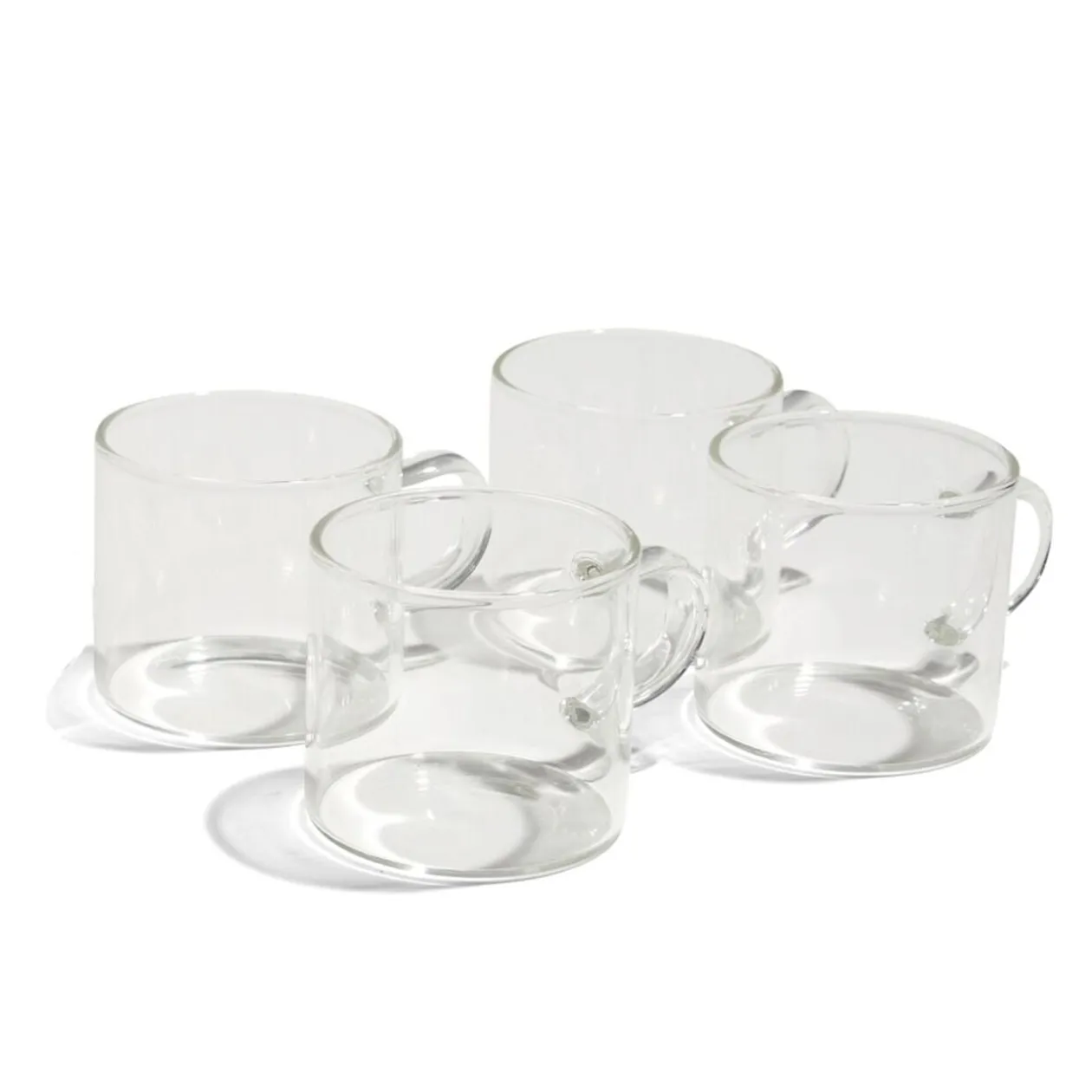 Lot de 4 tasses en verre transparent 10cl