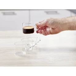Lot de 4 tasses en verre transparent 10cl