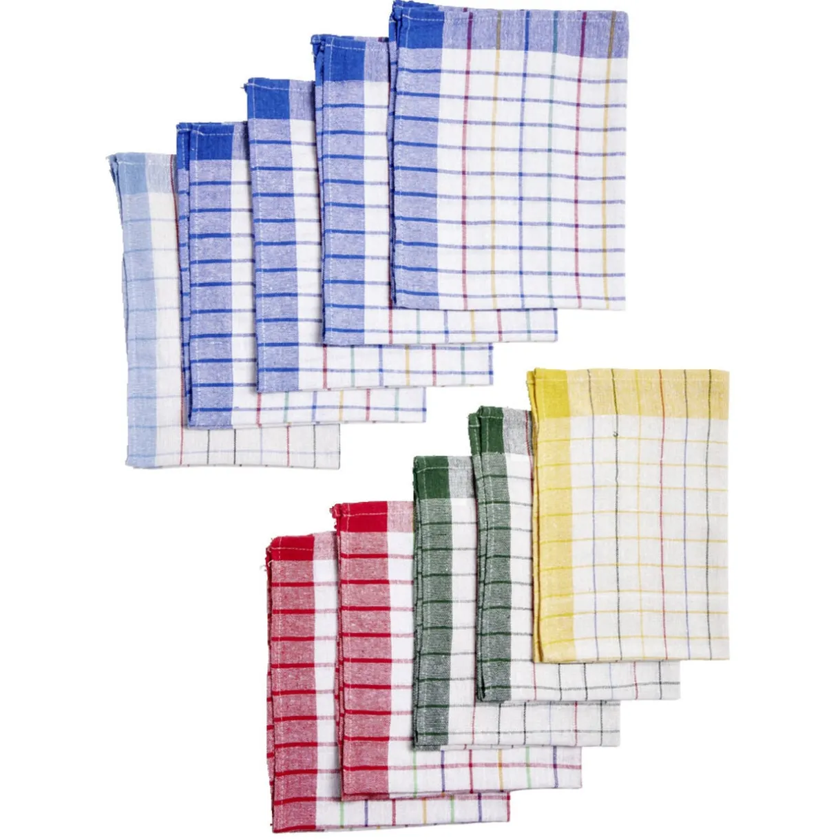 Lot de 10 torchons à carreaux en coton et polyester 70x45cm < Gifi Best