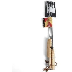 Lot de 4 ustensiles barbecue en acier chromé et bois < Gifi Best