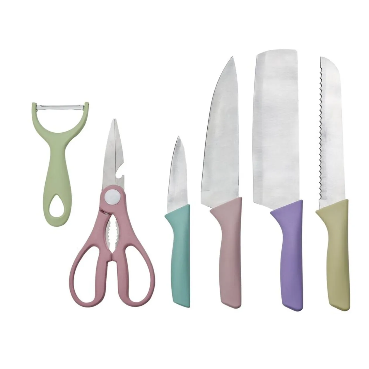 Lot de 6 ustensiles de découpe inox